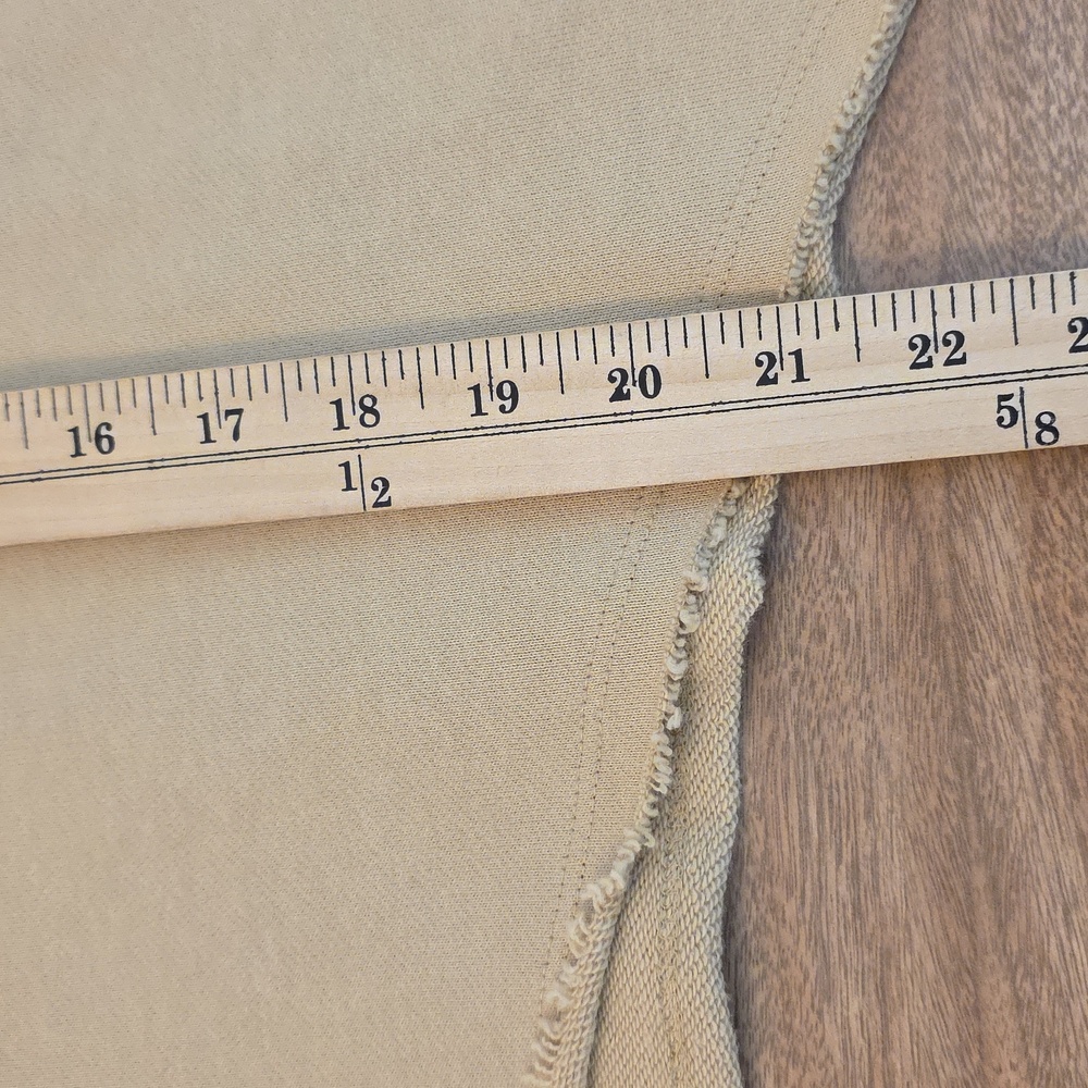 Ces Femme Oversized Cropped Sweatshirt Tan Blue Denim Block Sleeves Small - Picture 12 of 15